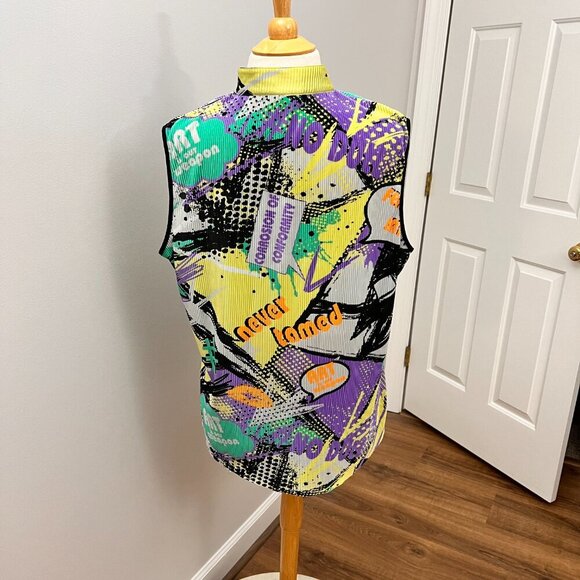 Jamie Sadock Retro 80s Vibe Abstract Sleeveless Top Sz XL - Picture 9 of 10